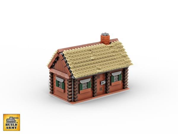 Russian Izba timber frame log house