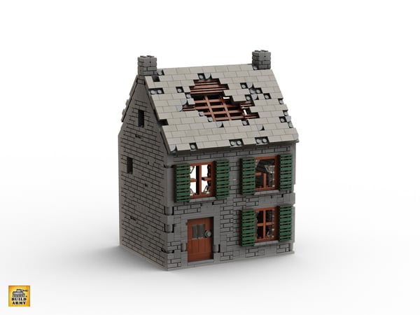 Ruined French House in Dark Grey