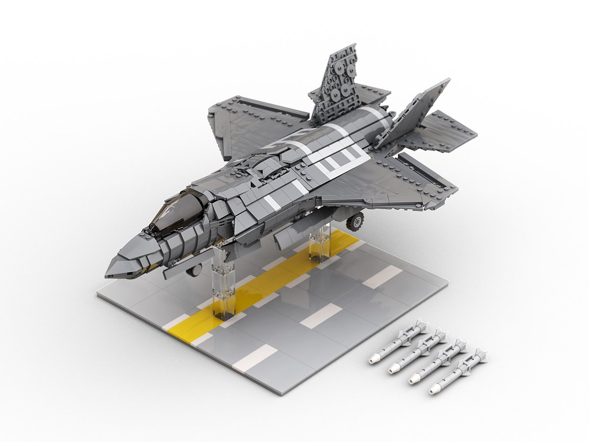 F-35B Fighter Jet Buildarmy Brick Model Kit with Detailed Interior