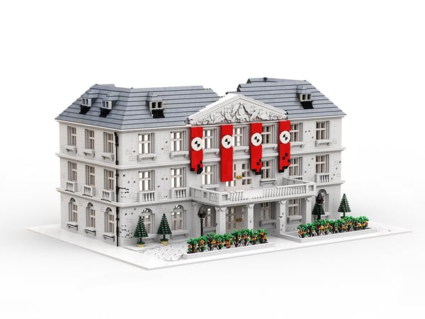 3d Lego digital model in Studio 2.0: WW2 German occupied hotel