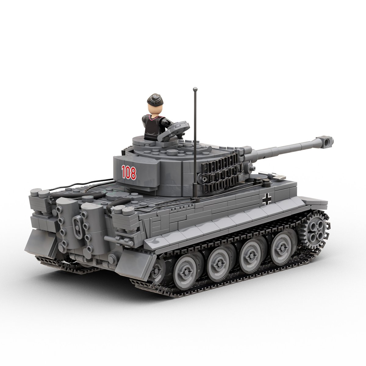 tigerarmy　オーダー制作 Buildarmy Lego Compatible Tiger 1 tank 1:33 Kit With Full Interior