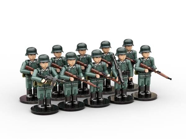 WW2 German Infantry Rifleman Midfigure 10-Men Squad