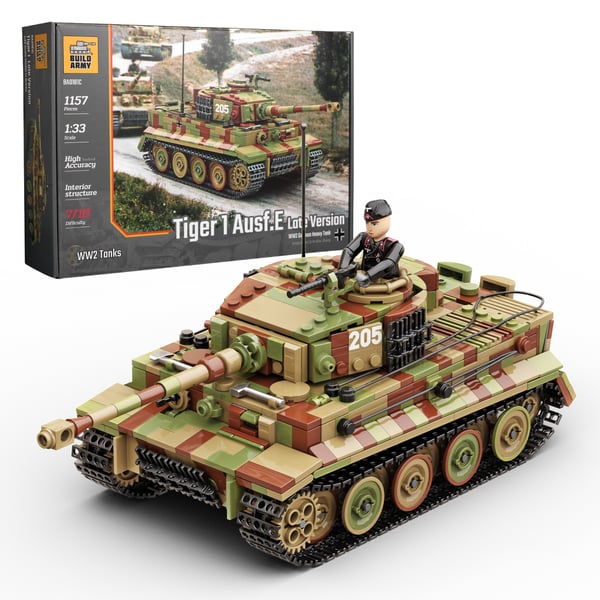 Tiger 1 E Late Camo Version +One Panzer Crew Midfigure