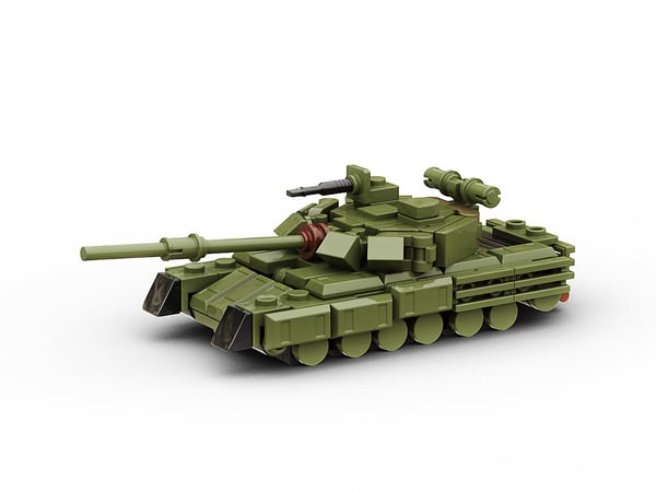 Micro T-72 LEGO Compatible Tank Brick Model from Buildarmy