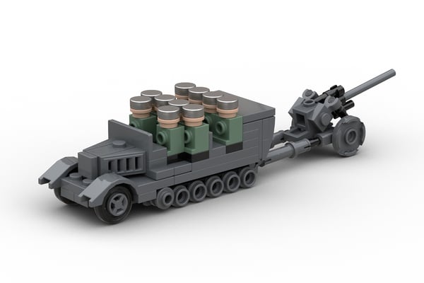 Micro WW2 Kfz.7 towing 15cm sFH 18