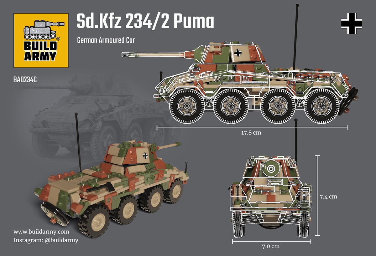 Sd.Kfz. 234/2 Puma WW2 German Armoured Vehicle Buildarmy