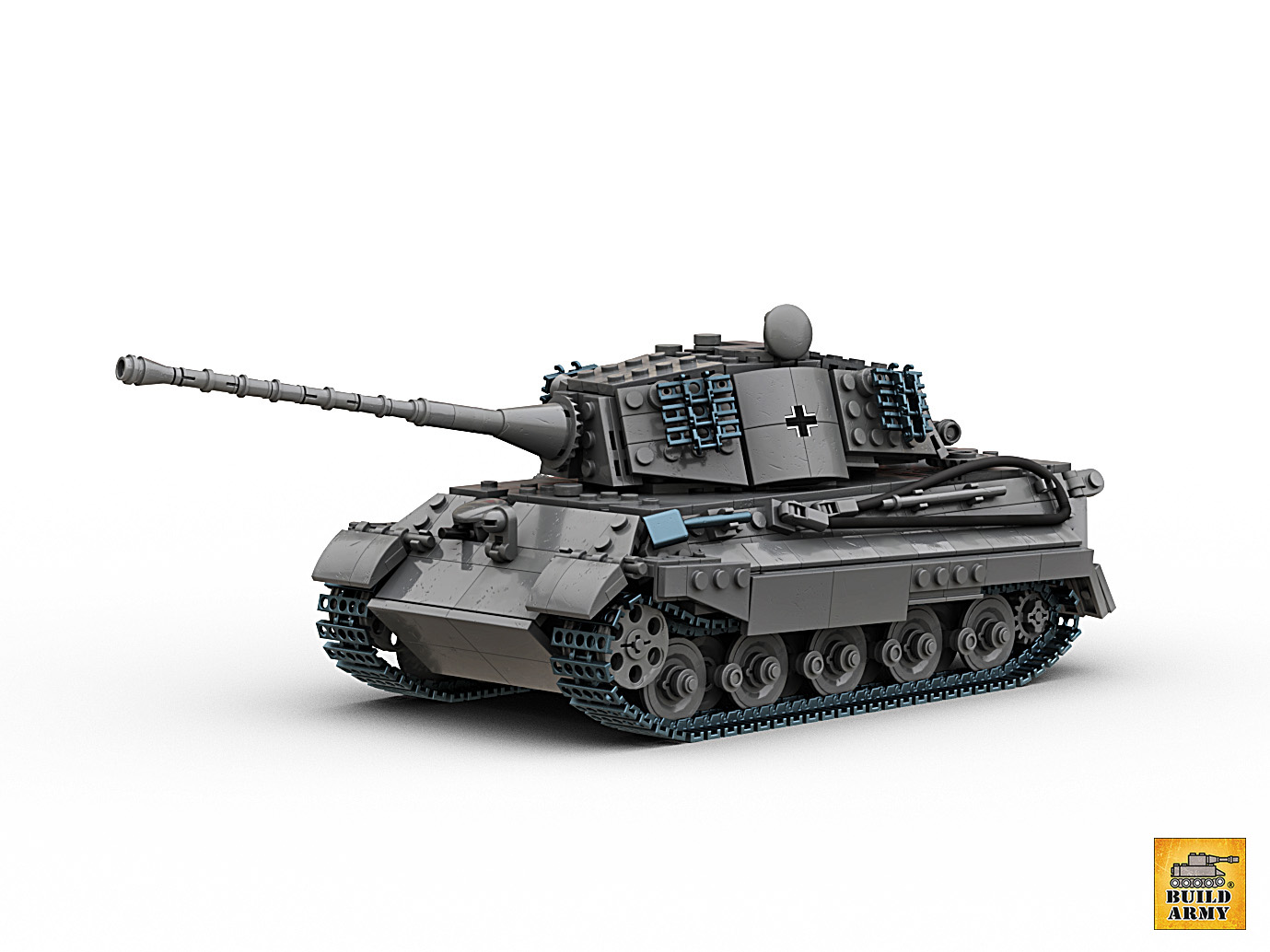 WW2 MOC German Tiger Tank US USSR Custom Set by Buildarmy® Bricks Instruction