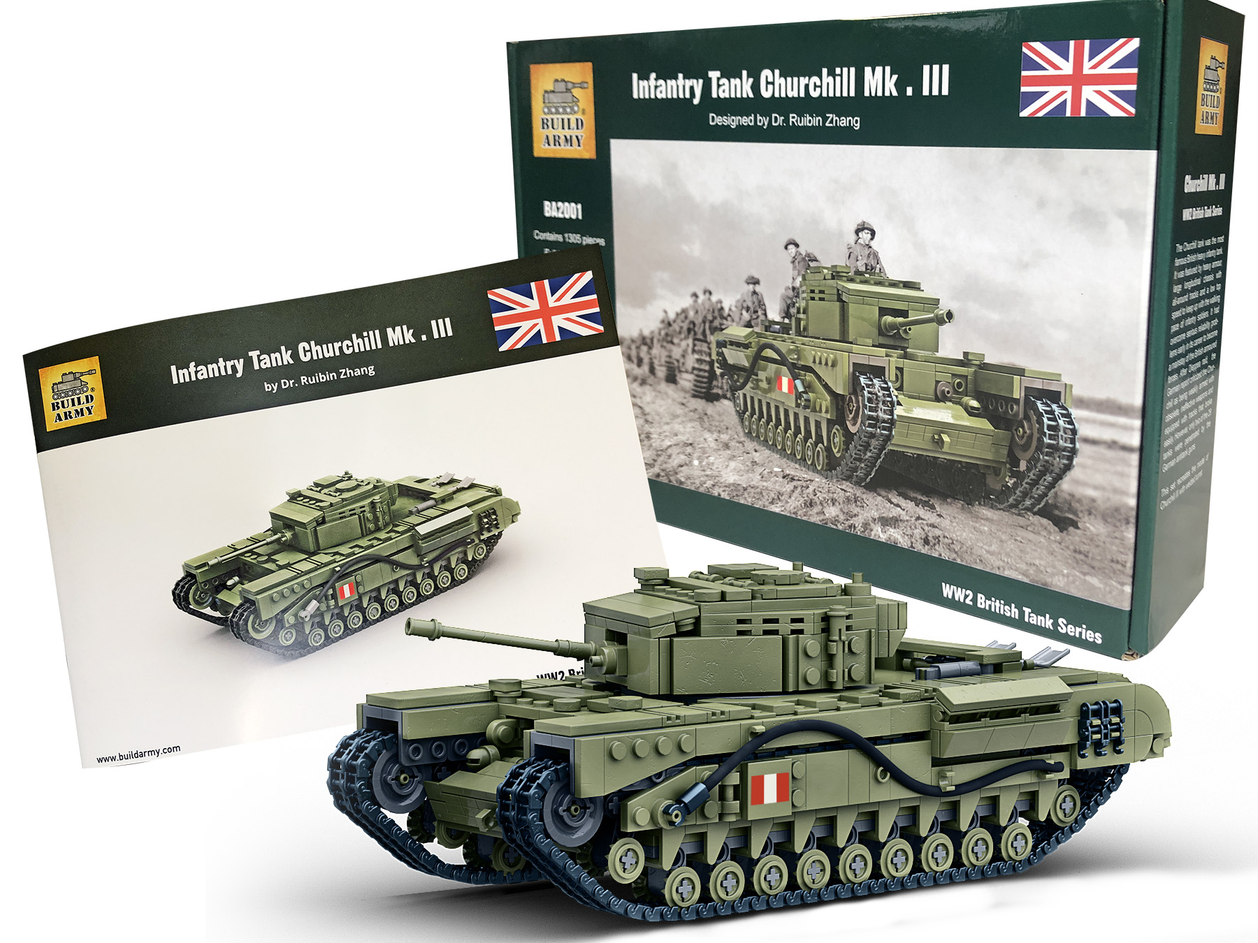 WW2 British Churchill Mk IV Infantry Tank — Brick Block Army