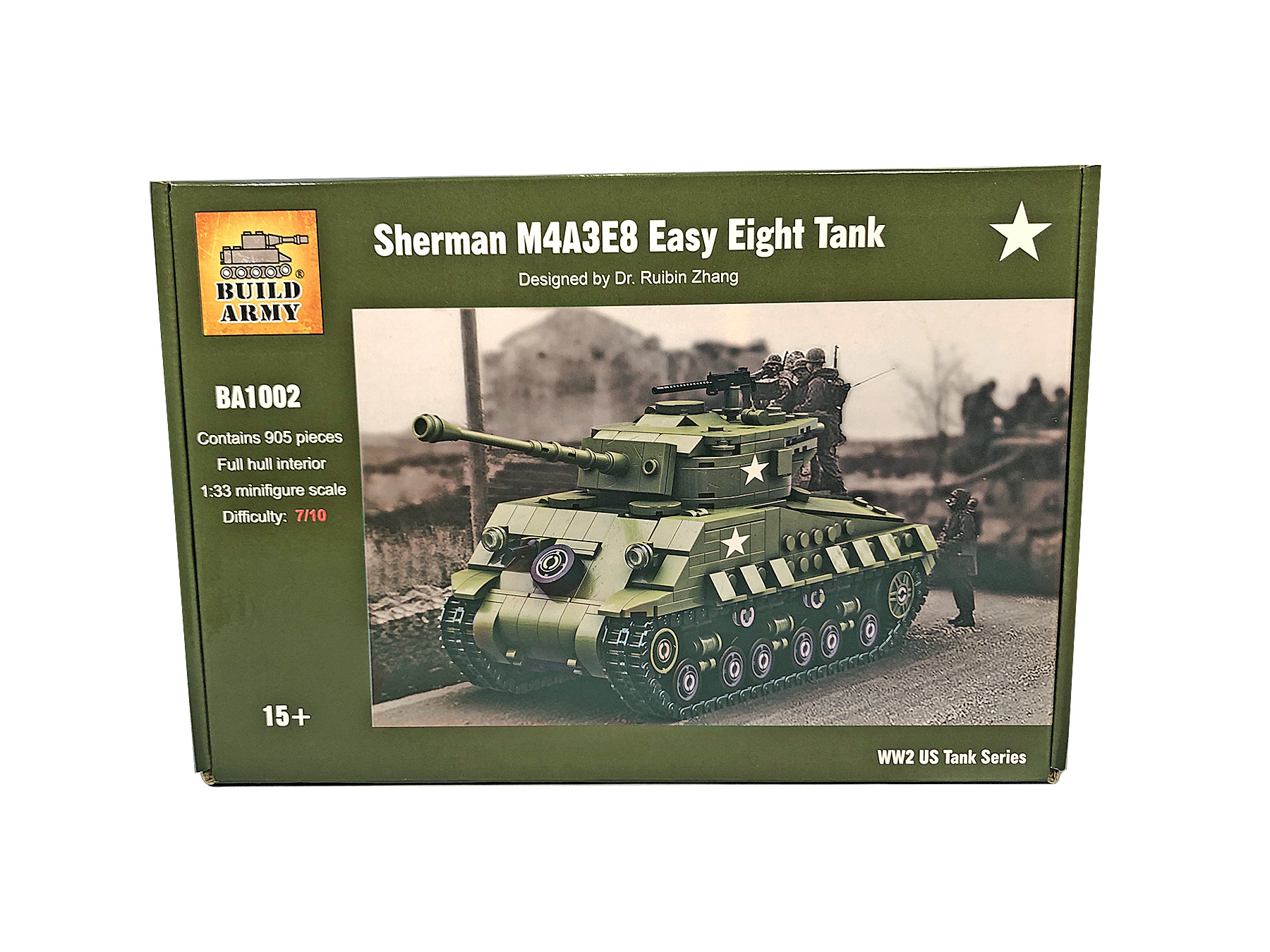 1 x char  tank M4A3E8 Sherman Easy8 compatible Lego© 