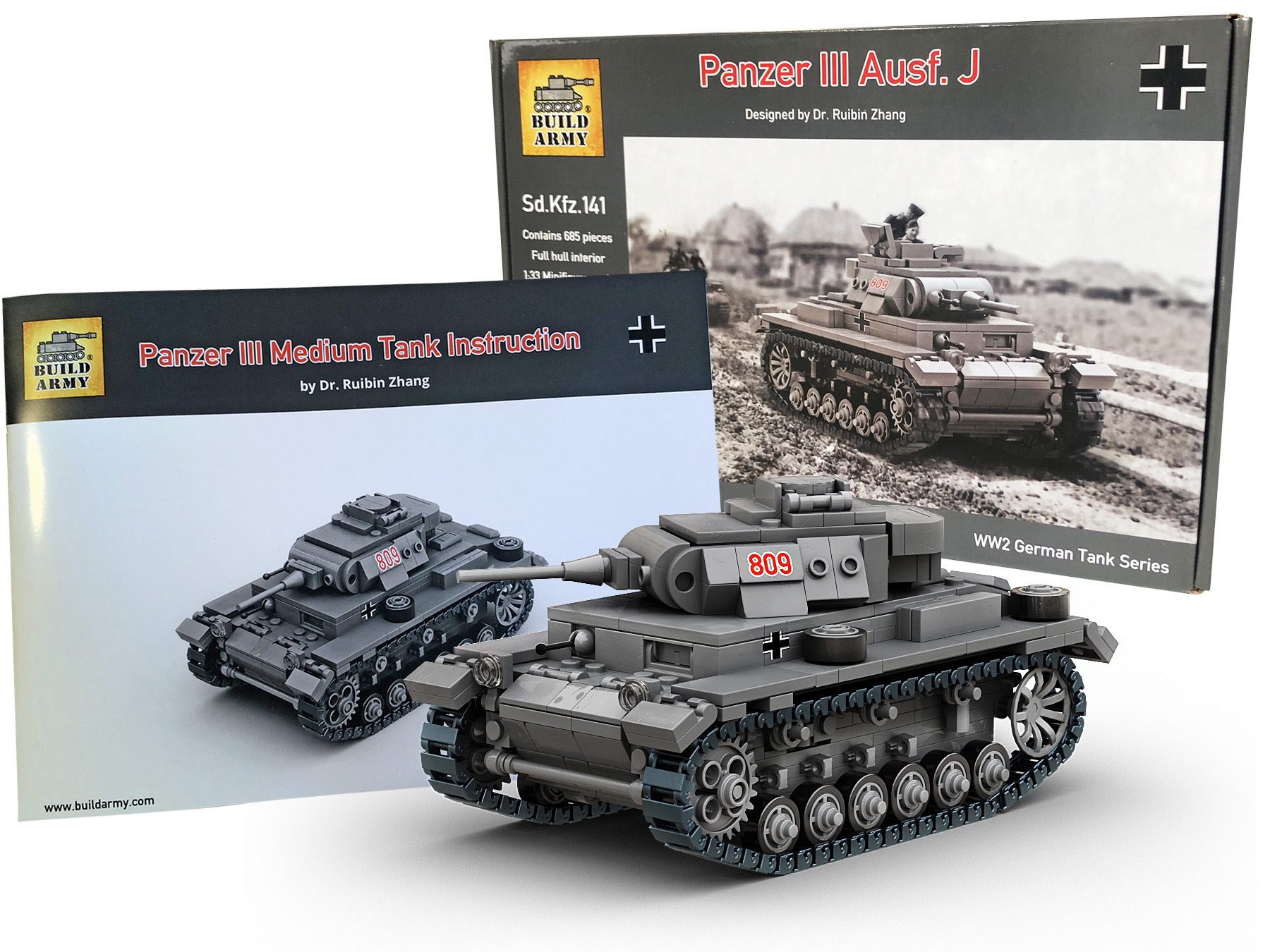 accidente Solitario Guiño Panzer III Ausf.J tank custom construction building kit