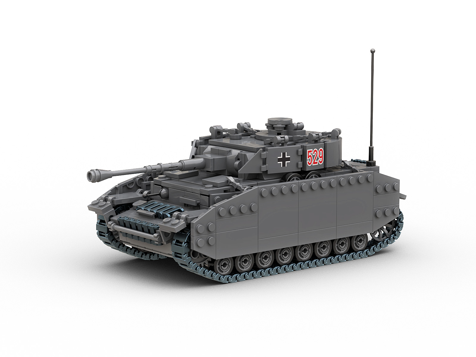 WW2 Panzer IV Ausf H Medium Tank Brick Set by Buildarmy® Minifigure scaled 