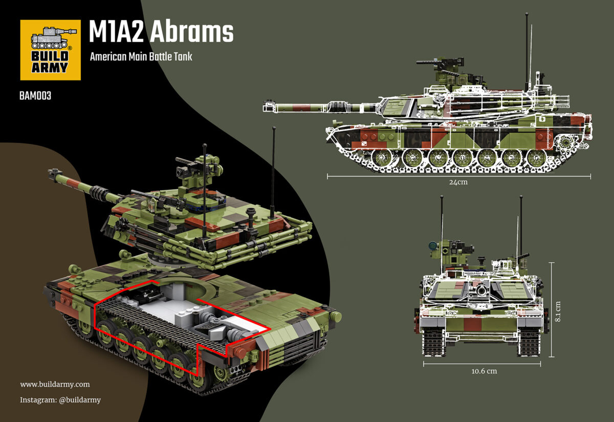 Abrams M1A2 Main Battle Tank LEGO Compatible - Image 3