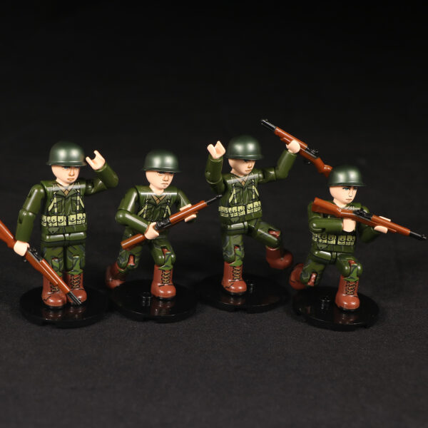 WW2 American Infantry Rifleman Midfigure 4-Men Squad