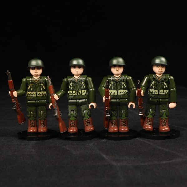 WW2 American Infantry Rifleman Midfigure 4-Men Squad